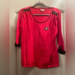 UGA Medium Red Quater Sleeve Shirt